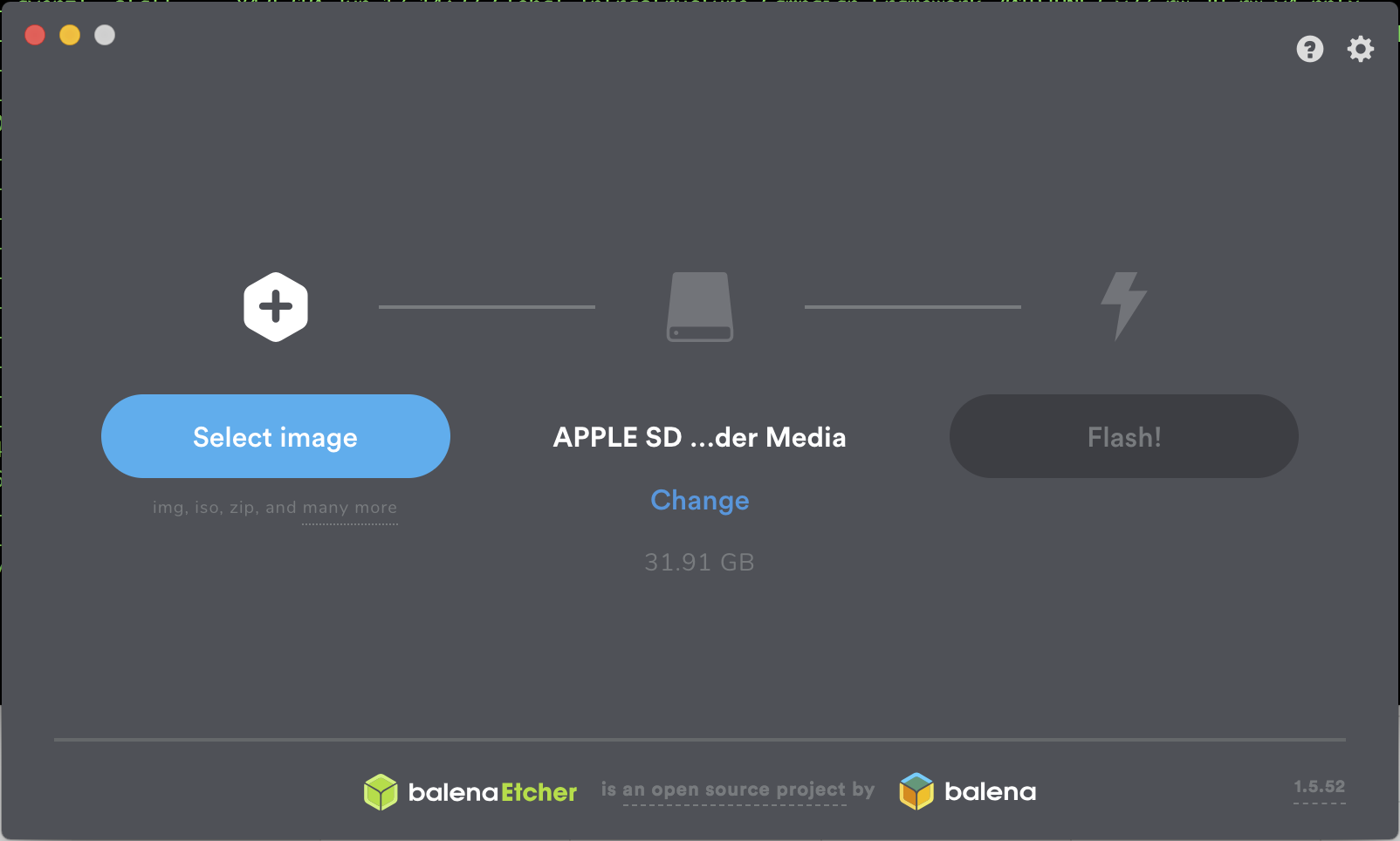 Etcher startup