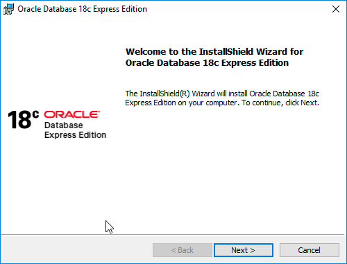 Oracle Database 18c XE Installer