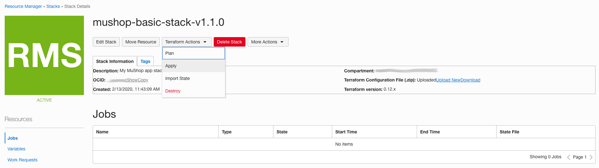 MuShop Terraform Actions Apply