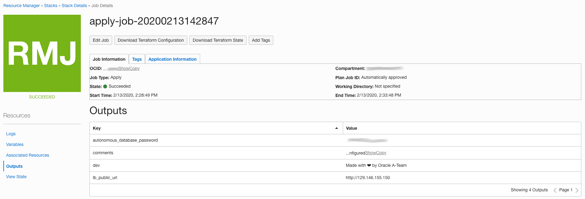 MyShop Output Pane